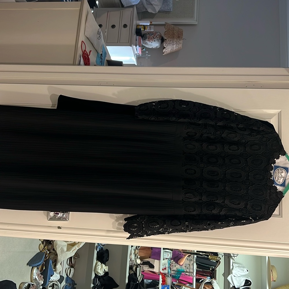 Black dress with lace top